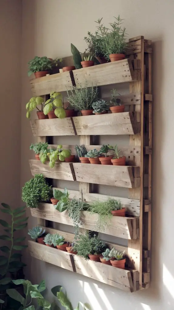 DIY Wooden Pallet Plant Wall