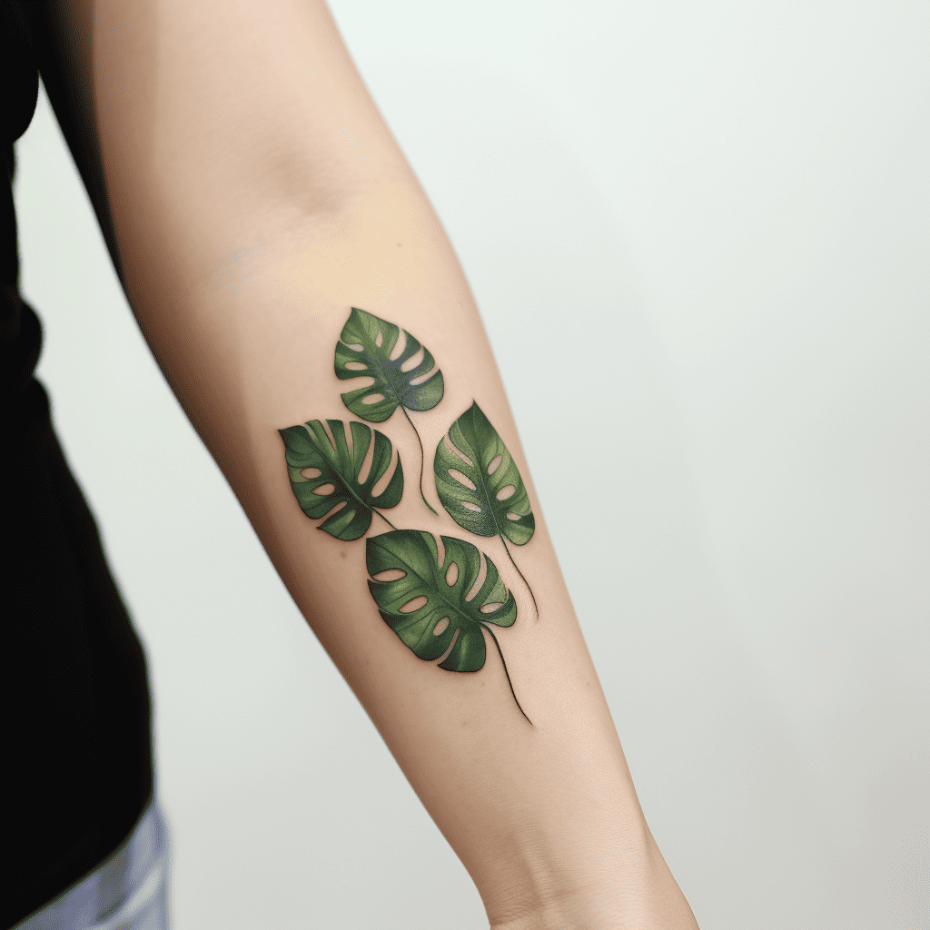 Monstera Forearm Tattoo