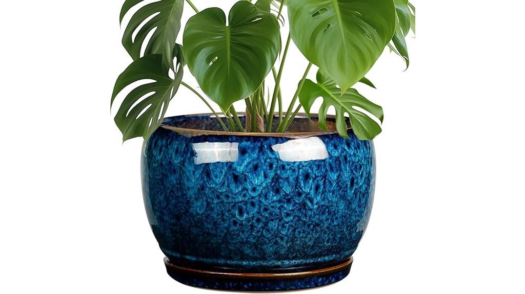 10 inch ceramic plant pot