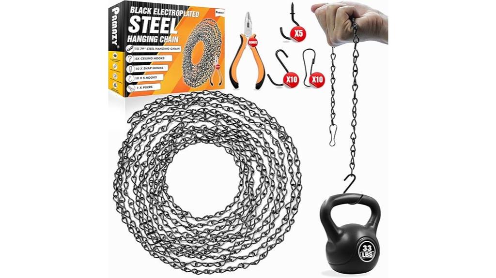 79 inch black steel chain