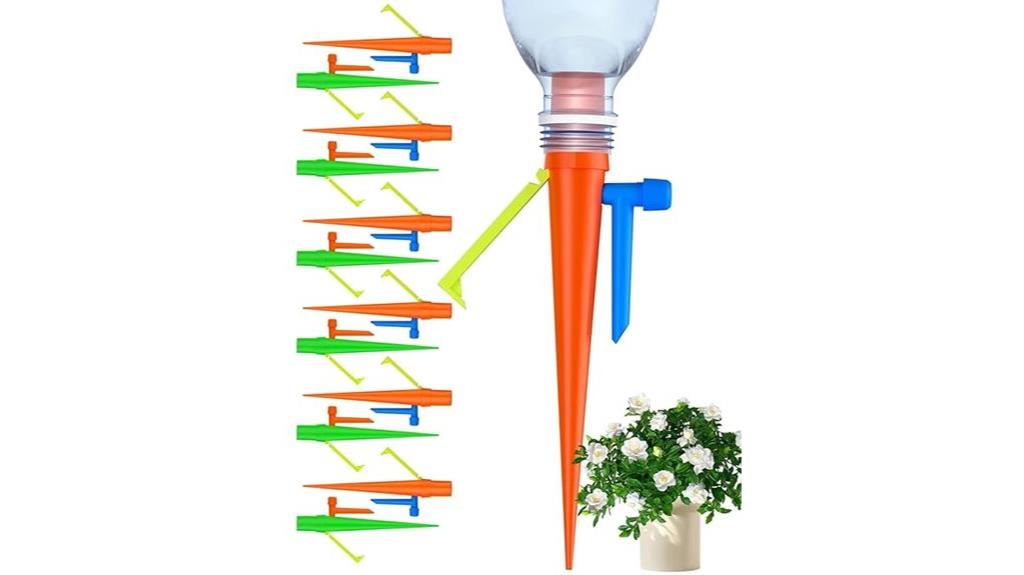 adjustable flow self watering spikes