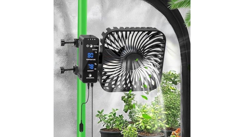 adjustable lcd grow fan