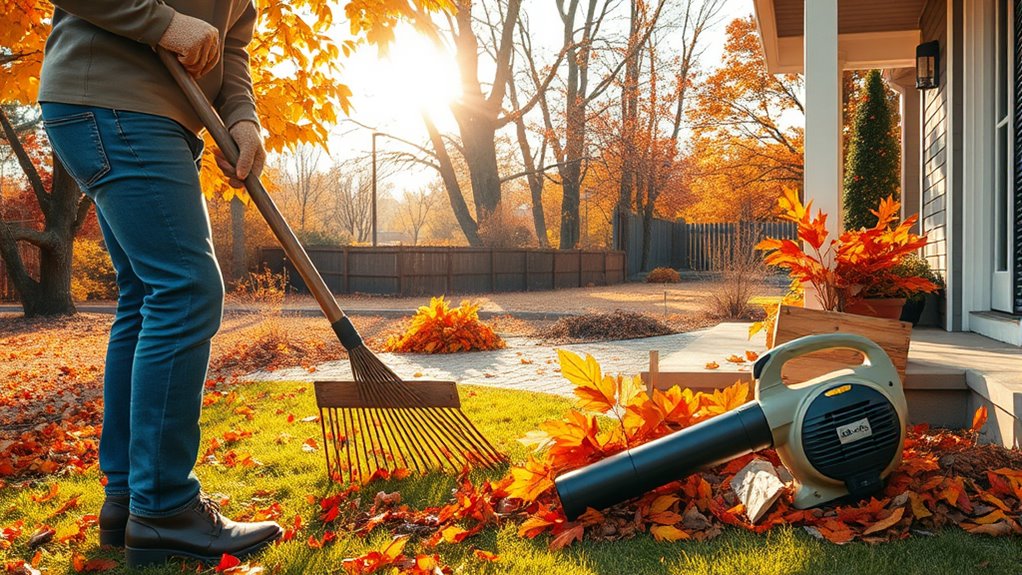 autumn leaf and debris cleanup