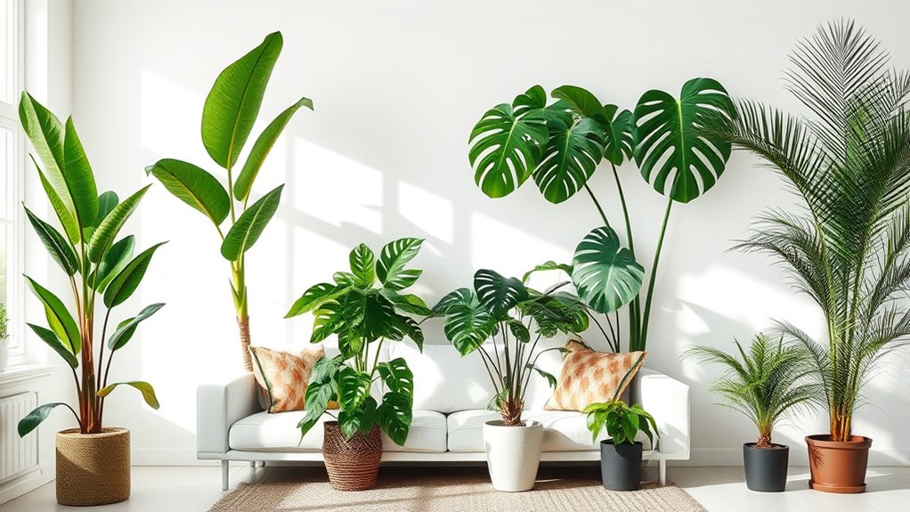 big indoor living room plants