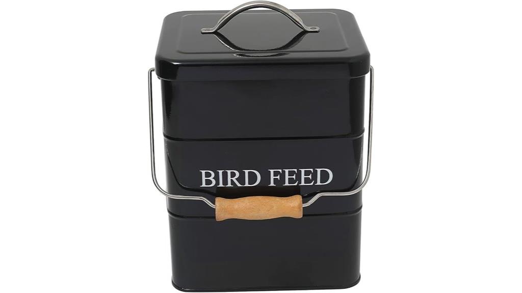 bird seed storage tin