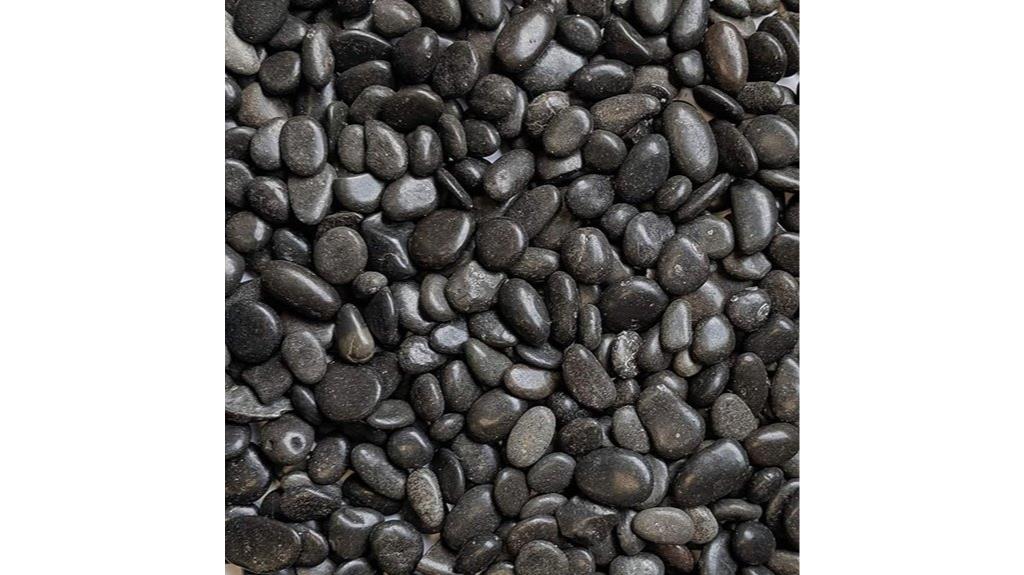 black polished pebble gravel