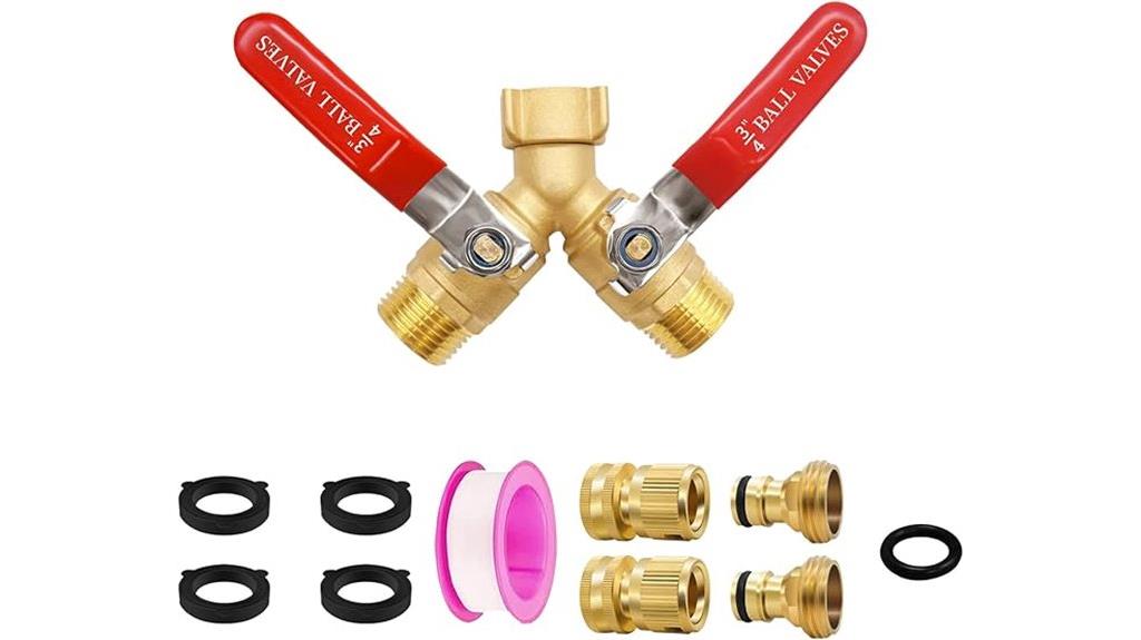 brass 2 way hose splitter