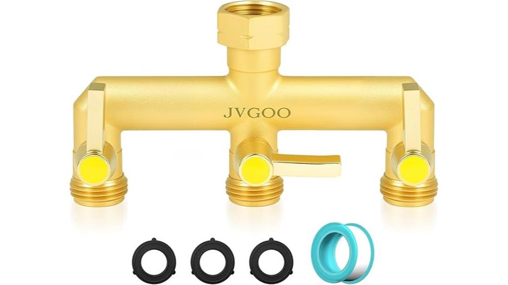 brass 3 way hose splitter