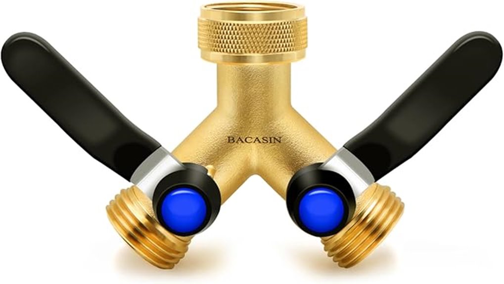 brass hose splitter shutoff