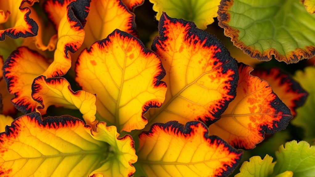 burnt marigold leaf symptoms