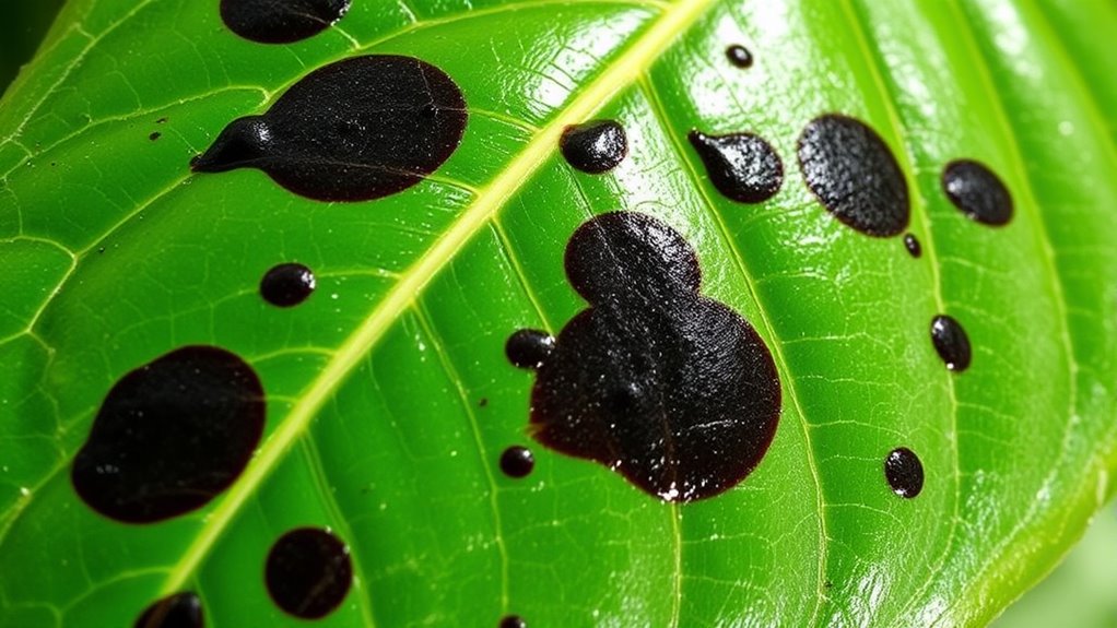 camellia leaf black spots