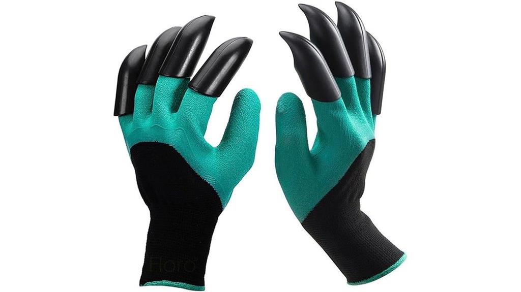 claw equipped gardening gloves