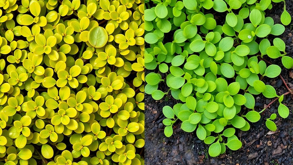 comparing golden moneywort creeping jenny