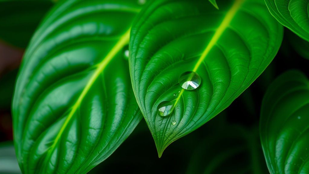 consistent watering promotes healthy leaves
