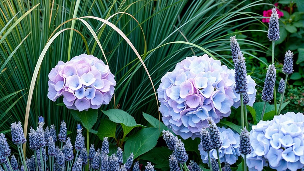 contrast enhances garden structure
