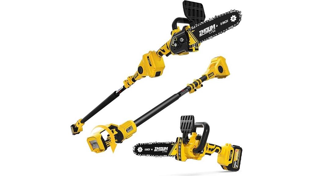 cordless pole and chainsaw
