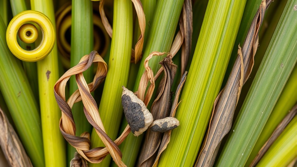disease symptoms in corkscrew rush