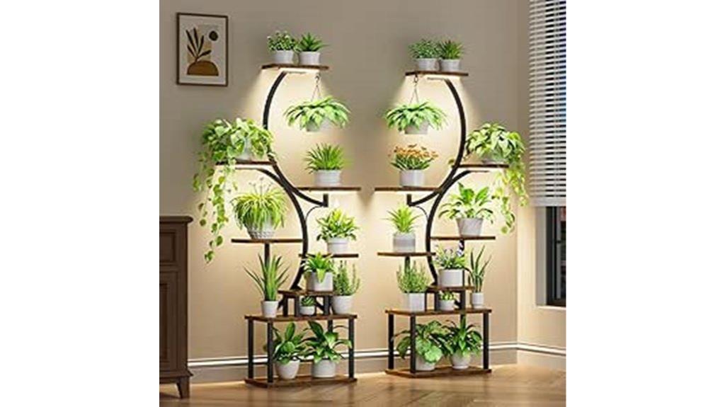 dual indoor plant grow light stands