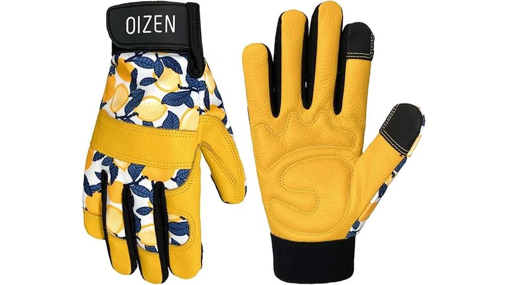 durable cowhide gardening gloves