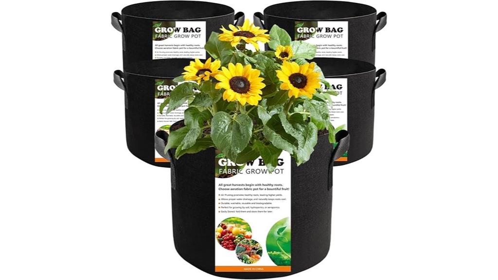 five pack 10 gallon grow bags