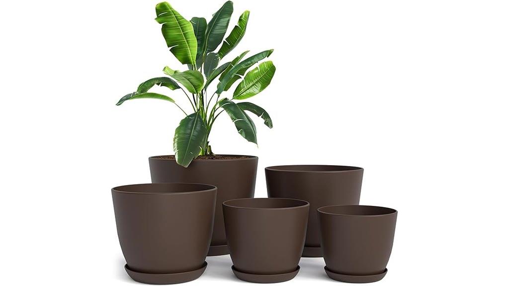 five pack plastic planters