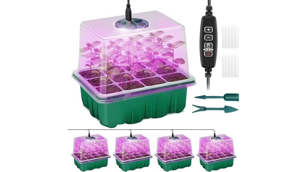 four seed starter trays