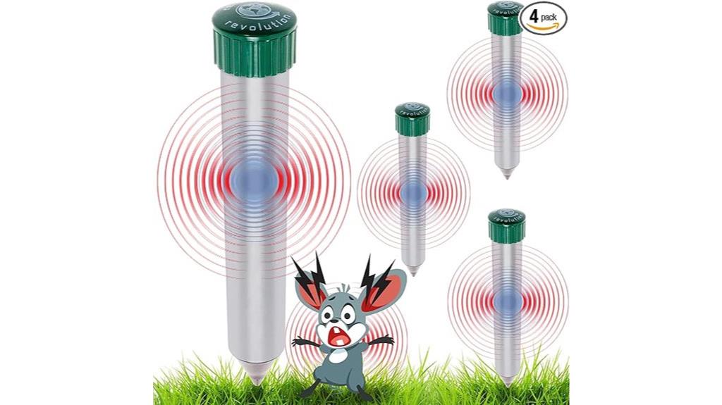 four sonic mole repellers