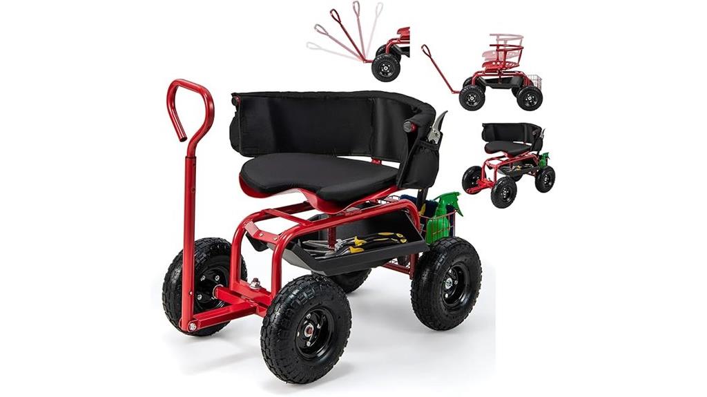 garden seat with wheels