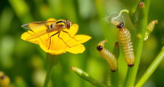 hoverfly larvae and adults