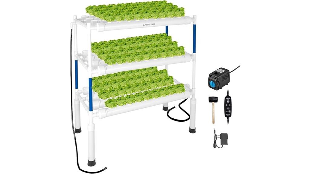 hydroponic system with 108 sites