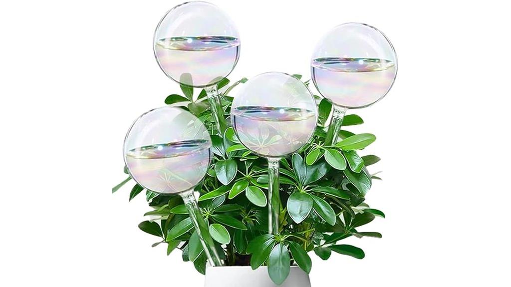 iridescent glass watering globes