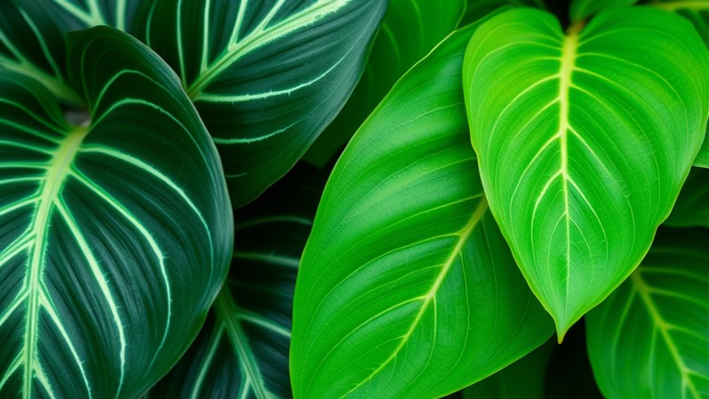 leaf color and vein patterns