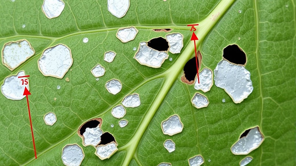 leaf texture and structural deterioration