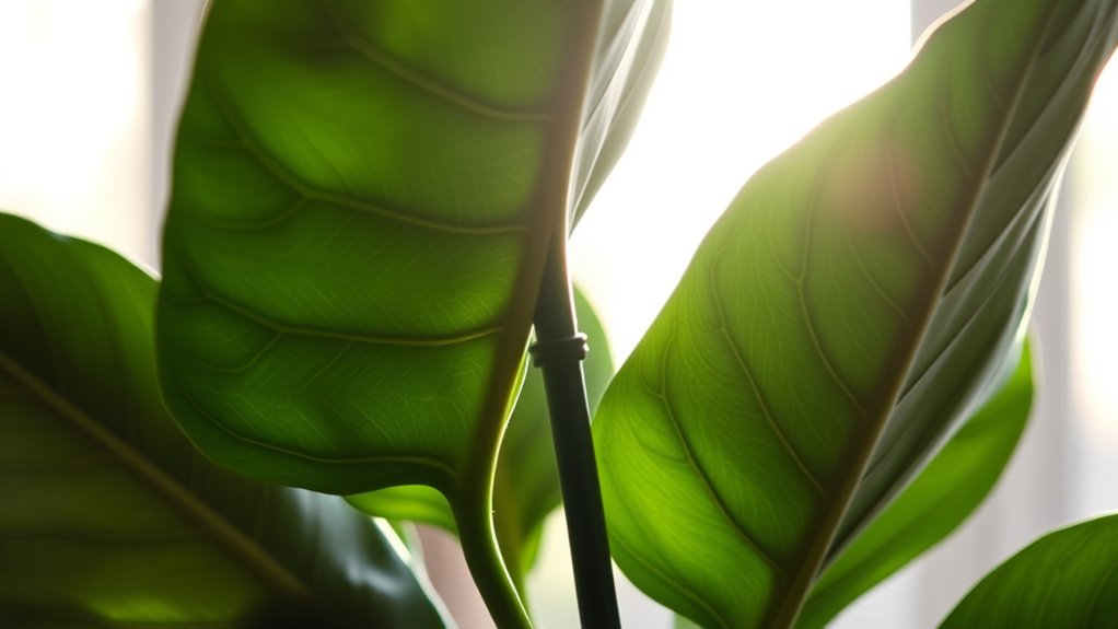 leaning leaves need support