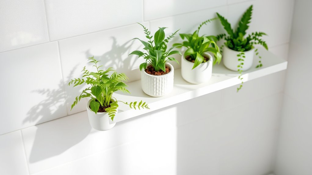low maintenance bathroom greenery