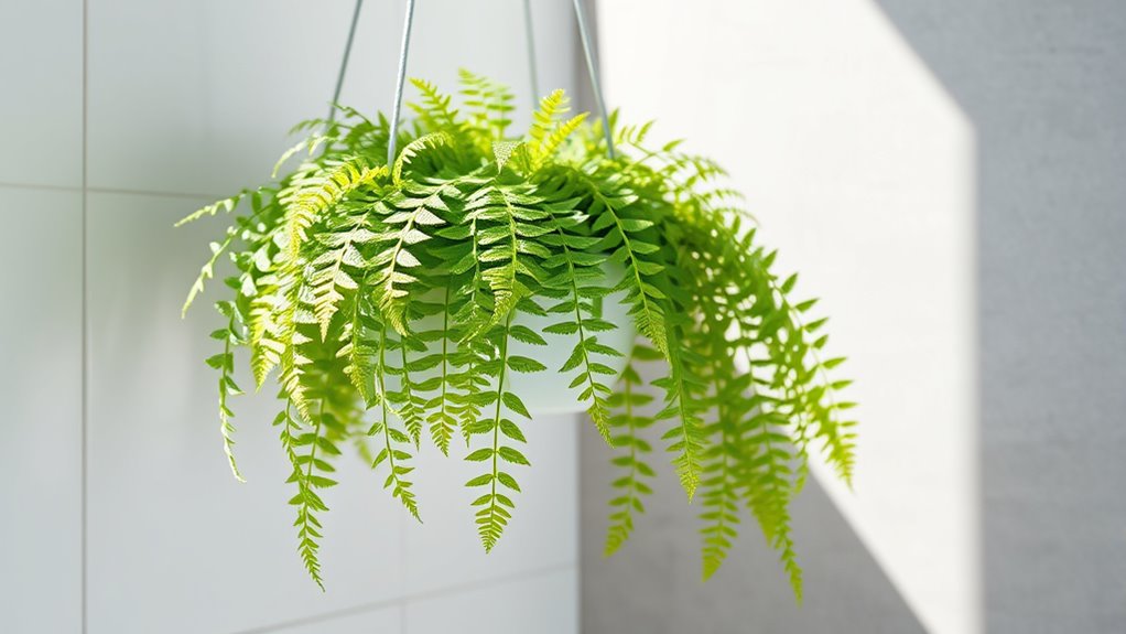 lush humid bathroom fern