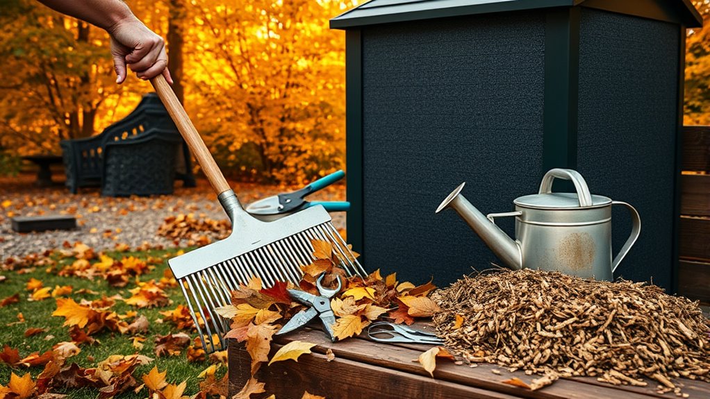 maintain compost and organize supplies