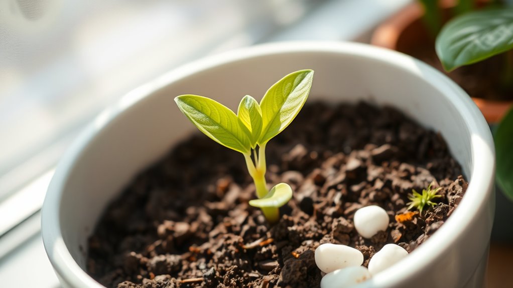 maintain moist soil and pest control