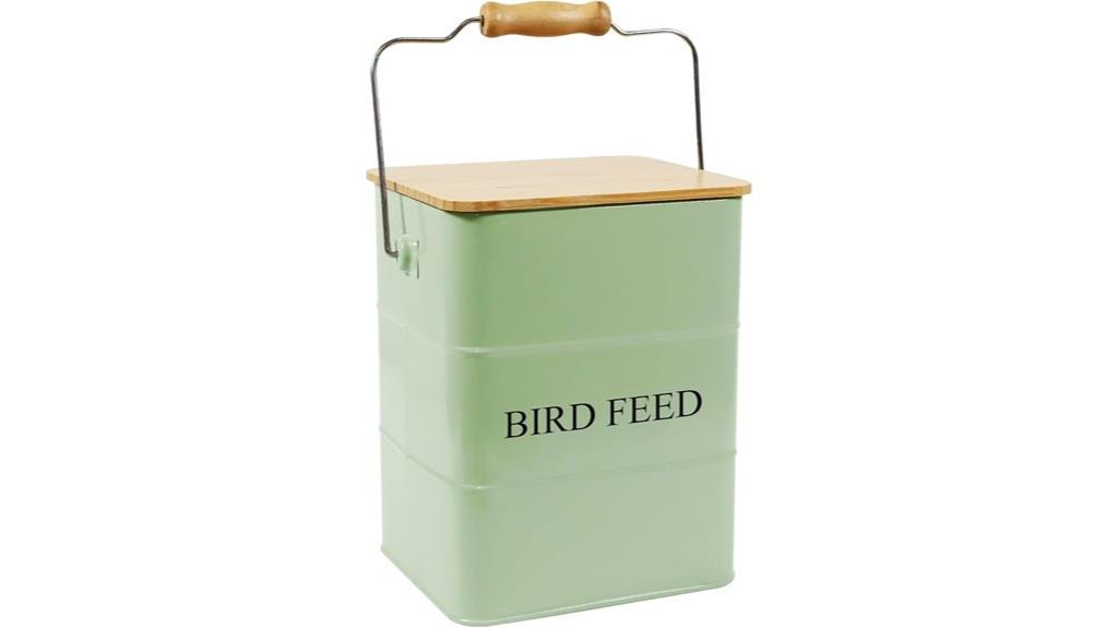 metal bird seed container