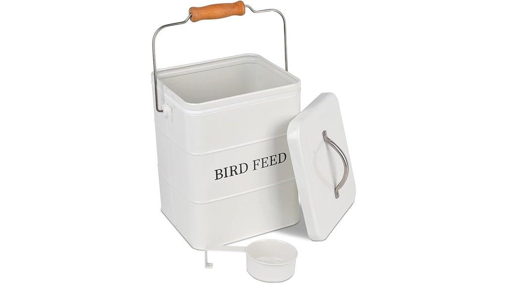 metal bird seed container