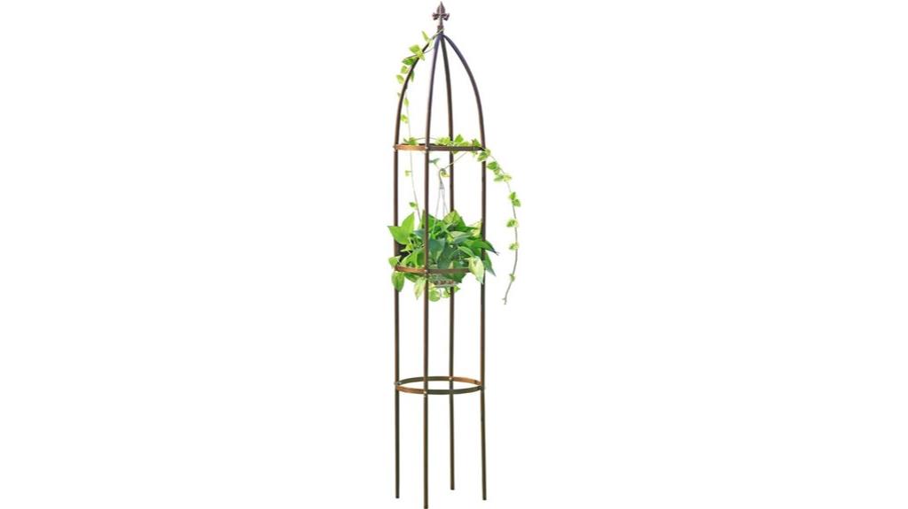 metal obelisk garden trellis