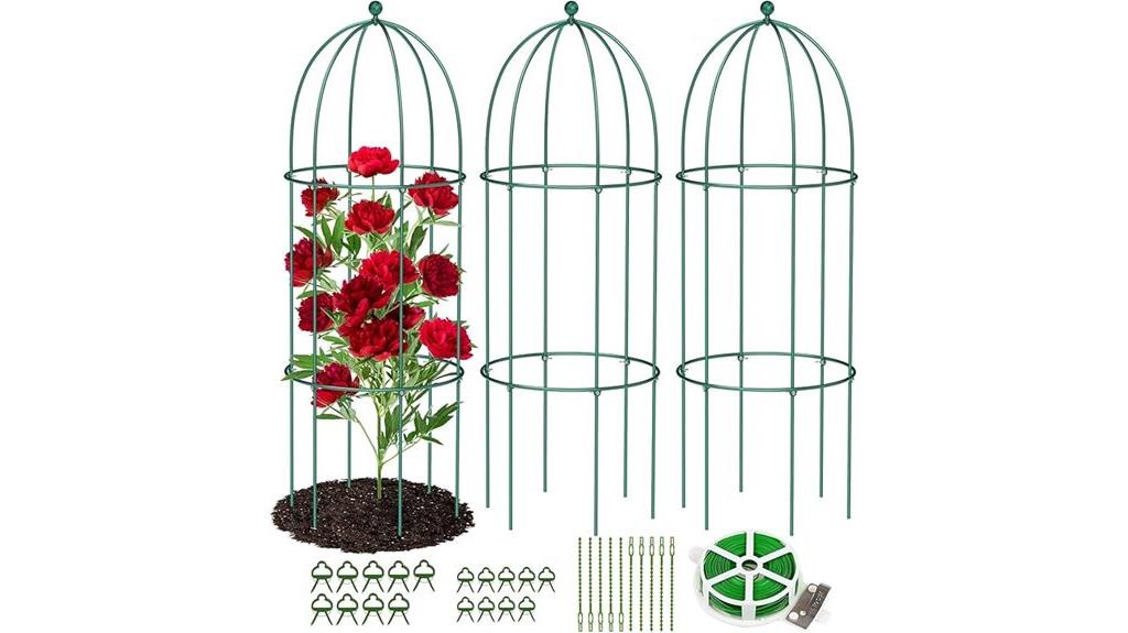 metal plant cage supports
