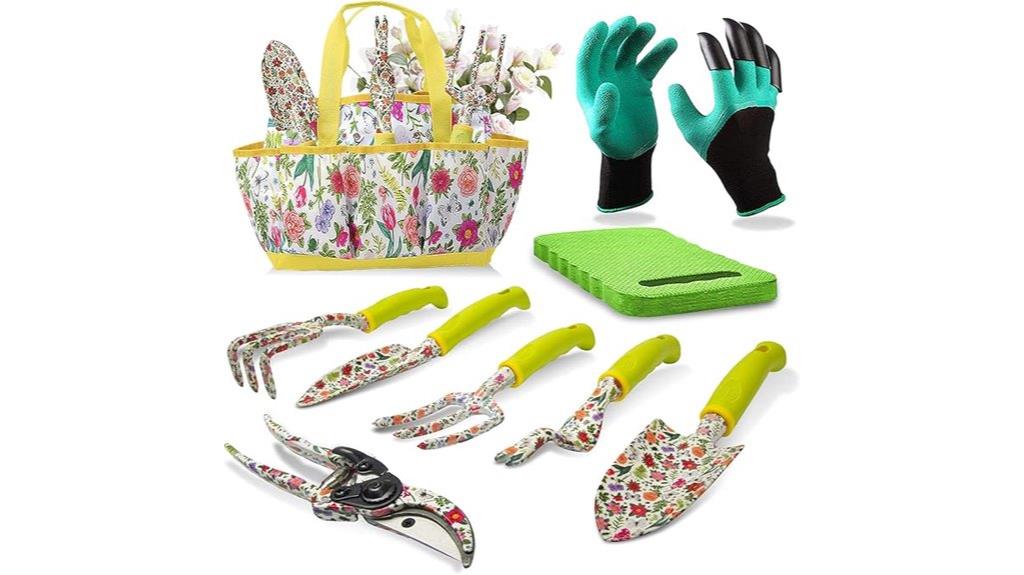 nine piece aluminum gardening set