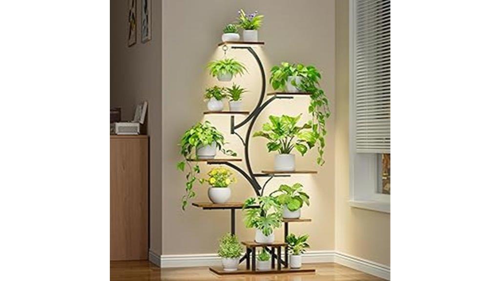 nine tier black plant stand