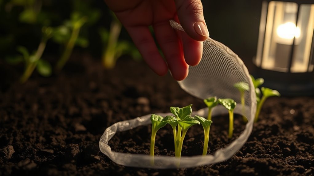 physical barriers protect seedlings