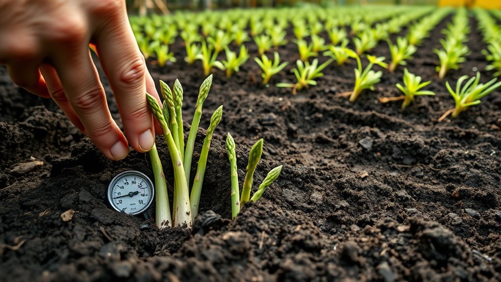 plant crowns at proper depth