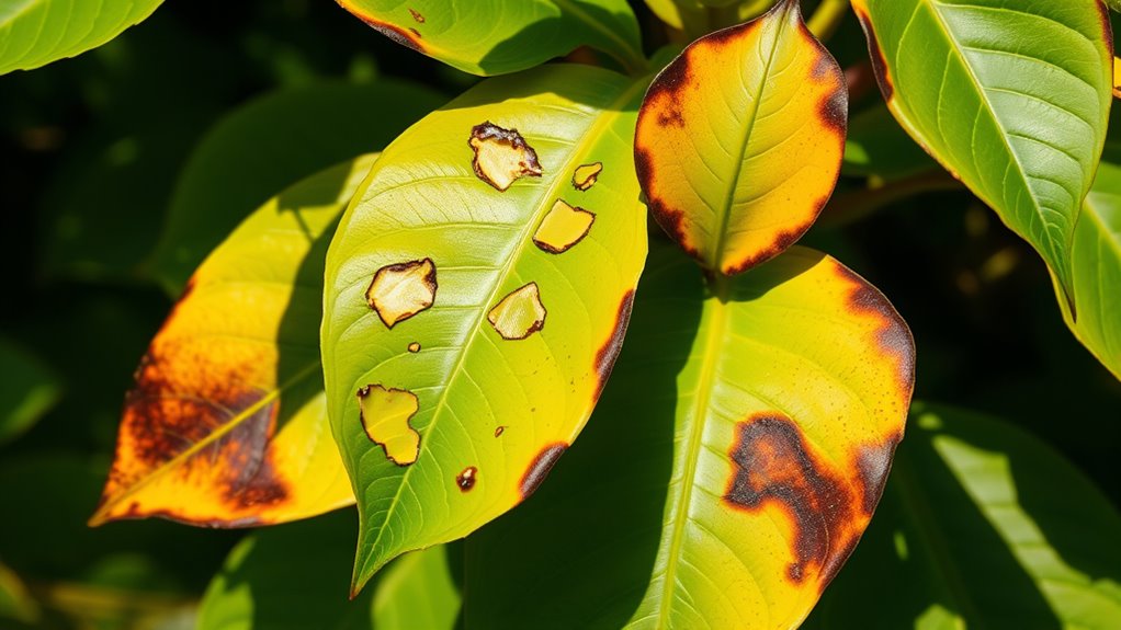 plumeria leaf damage causes