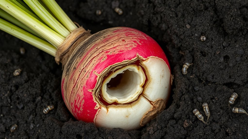 root maggot damage patterns