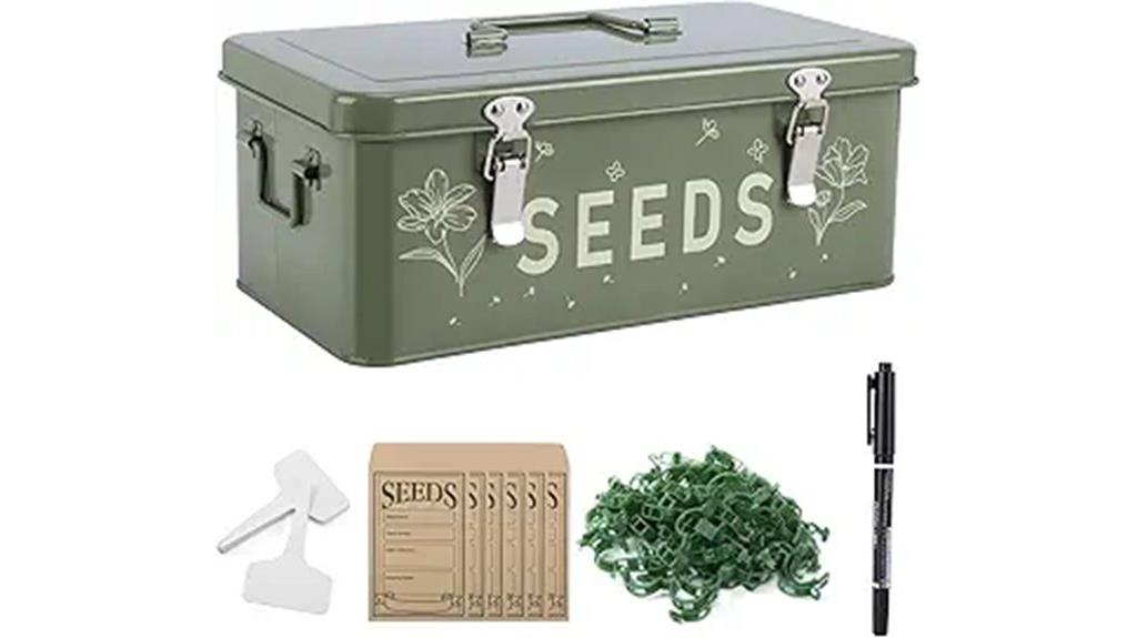 seed storage with labels