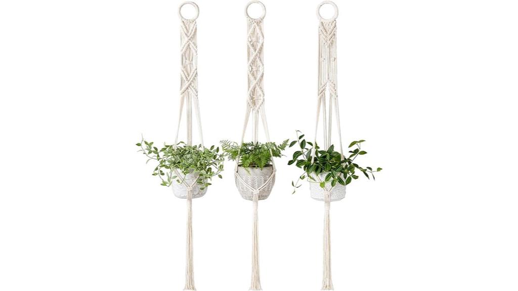 set of 3 macrame plant hangers